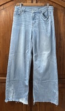 Women  s American Eagle Y2K Grunge Low Rise Baggy Wide Leg Jeans Sz 10 Stretch