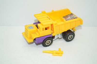 Original G2 Transformers Yellow Constructicon LONG HAUL Near COMPLETE Devastator