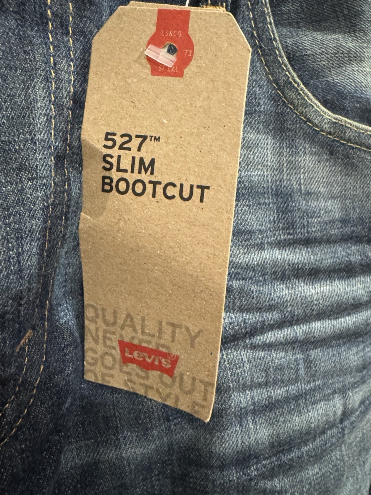 NWT Levi’s 527 Slim Bootcut Fit Denim Blue Jeans 36x34 Western Country 2018 thumbnail 3