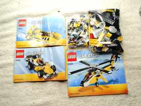 LEGO CREATOR Yellow Racers 31023 Complete Boat Formula 1 Car Helicopter Manuals