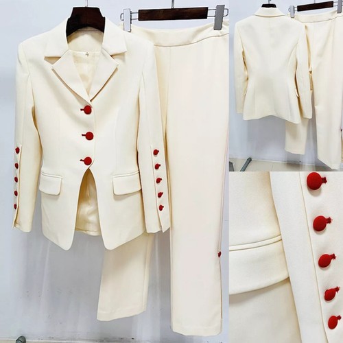 Moda abito donna monofila giacca pantalone formale matrimonio elegante fashion - Foto 1 di 10