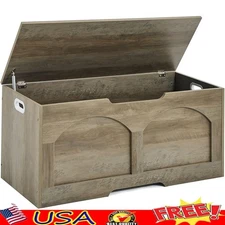 Safety Lift Storage Bench Trunk Chest U-Shaped Handles Easy Assembly Organizer