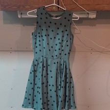 Maison Jules Green Black Polka Dot Sleeveless Fit Flare Dress XS