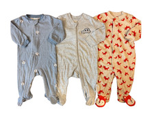 Disney Carters Baby Boy 3/6 Months Sleepers Pajamas Rompers Clothes Lot Mickey