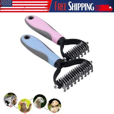 Professional Pet Grooming Tool 2 Sided Undercoat Dog Cat Shedding Comb Brush Pet