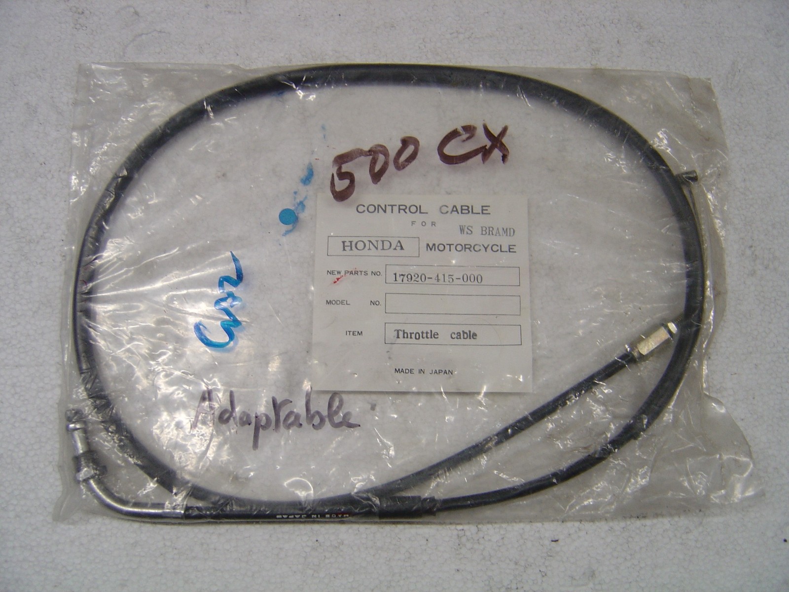 Câble de gaz retour adaptable pour moto CX500 de 1978 à 1981 en acier flex