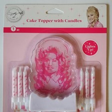 Brand New Dolly Parton Cake Topper Lights up 6 Candles 6 Candle Holders