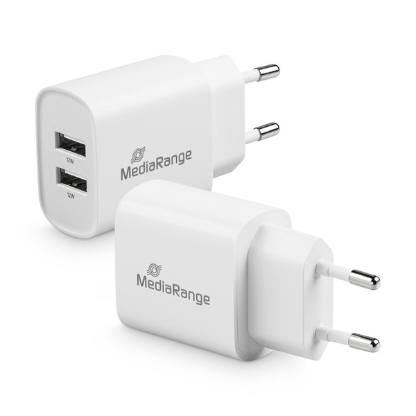 MediaRange Usb-Ladeadapter - 2-Port Steckdosen-Ladeadapter 12W, 2X USB-A Ausgang-image
