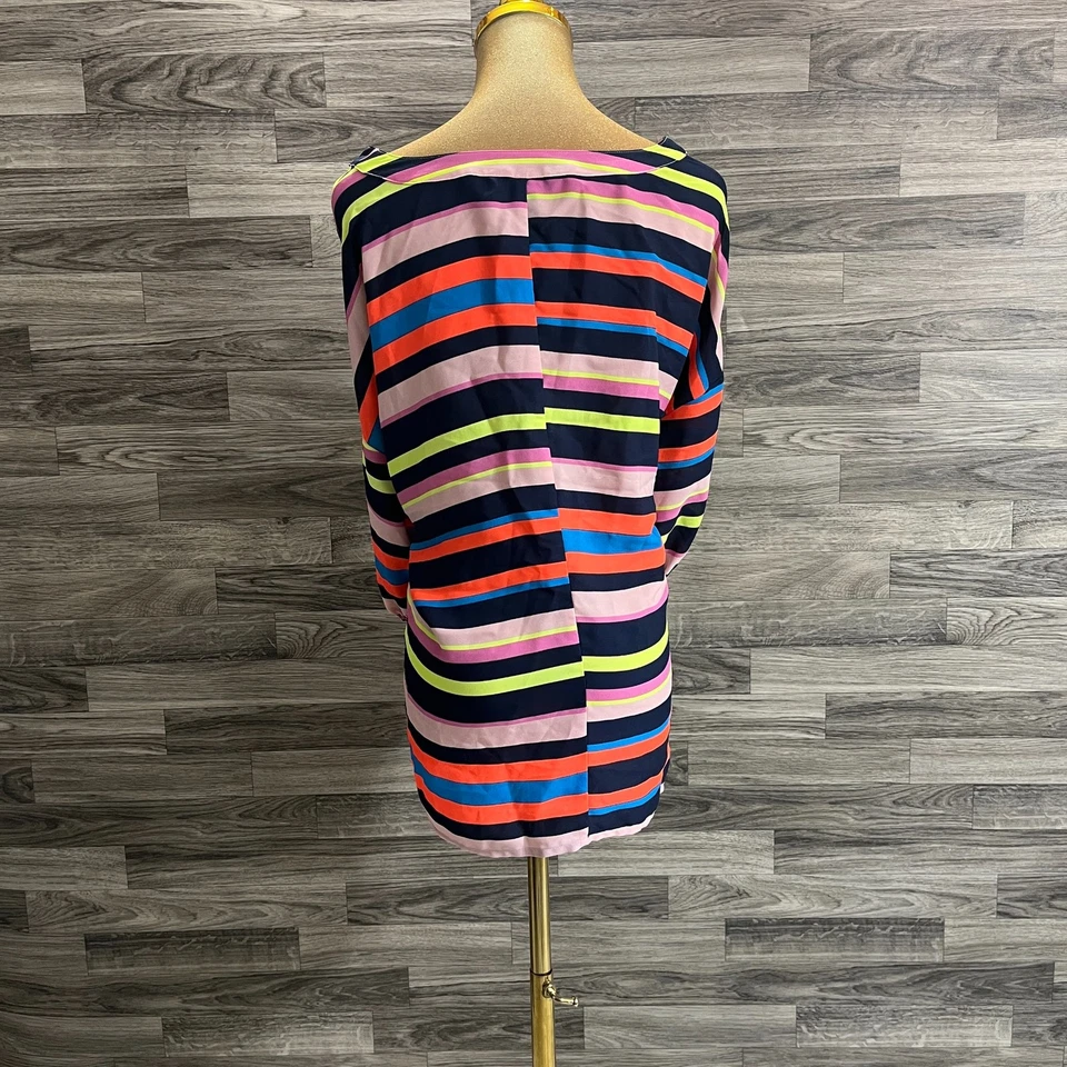 Camiseta para mujer PROJECT RUNWAY cuello redondo multicolor a rayas de gran tamaño talla L Foto 3 de 4