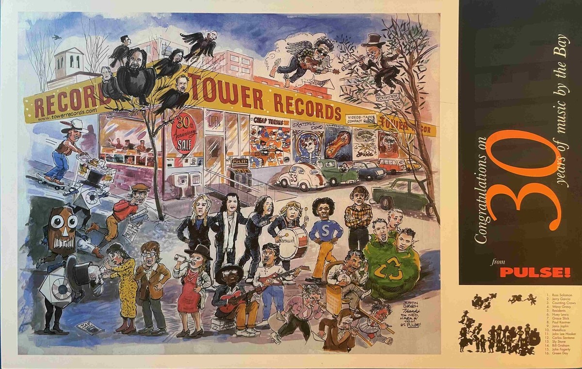 Tower Records San Fran Store 30th Poster by Justin Greene features