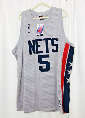 Jason Kidd NJ Nets #5 Jersey Nike Mens 2XL Grey NBA Rewinds Basketball 56323 NWT