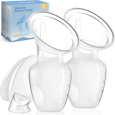 2 Sets Silicone Manual Breast Pump for Breastfeeding Essentials, Colostrum Co...