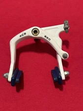 ACS 860 REAR WHITE BRAKE CALIPER SKYWAY BLUE TUFF PADS OLD SCHOOL BMX GT HITCH