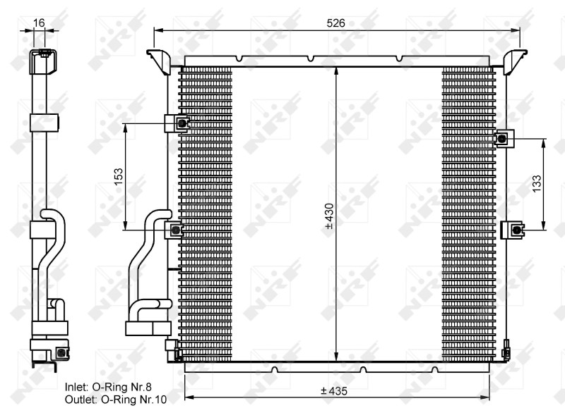 NRF 35586 Condenser, air conditioning for BMW