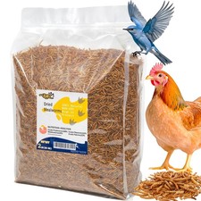 2LBS Non-GMO Dried Mealworms for Chickens, High Protein Meal Worms, Premium C...