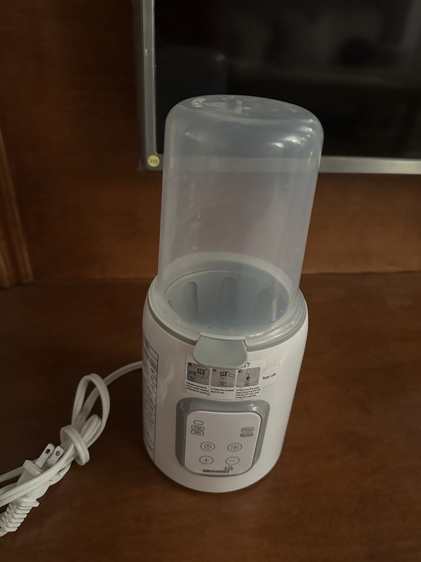 Grownsy Adjustable Electric Baby Bottle Warmer, White, Corded