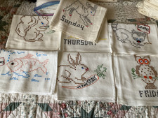 Vintage kitchen dish towels animals embroidery -7 towels 8
