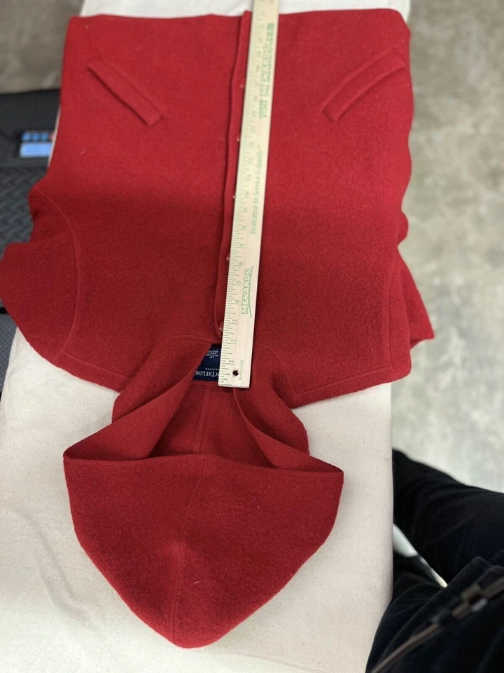 Ann Taylor Wool Blazer Jacket Women's Size Large Red Hood FrontButton LongSleeve - Image 4 of 4