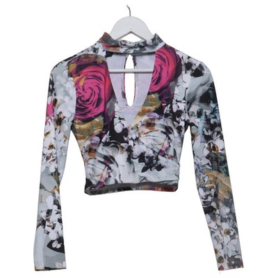 Bebe, Top, Größe: S, Weiß/Mehrfarbig, Blumen, Damen #lh2
