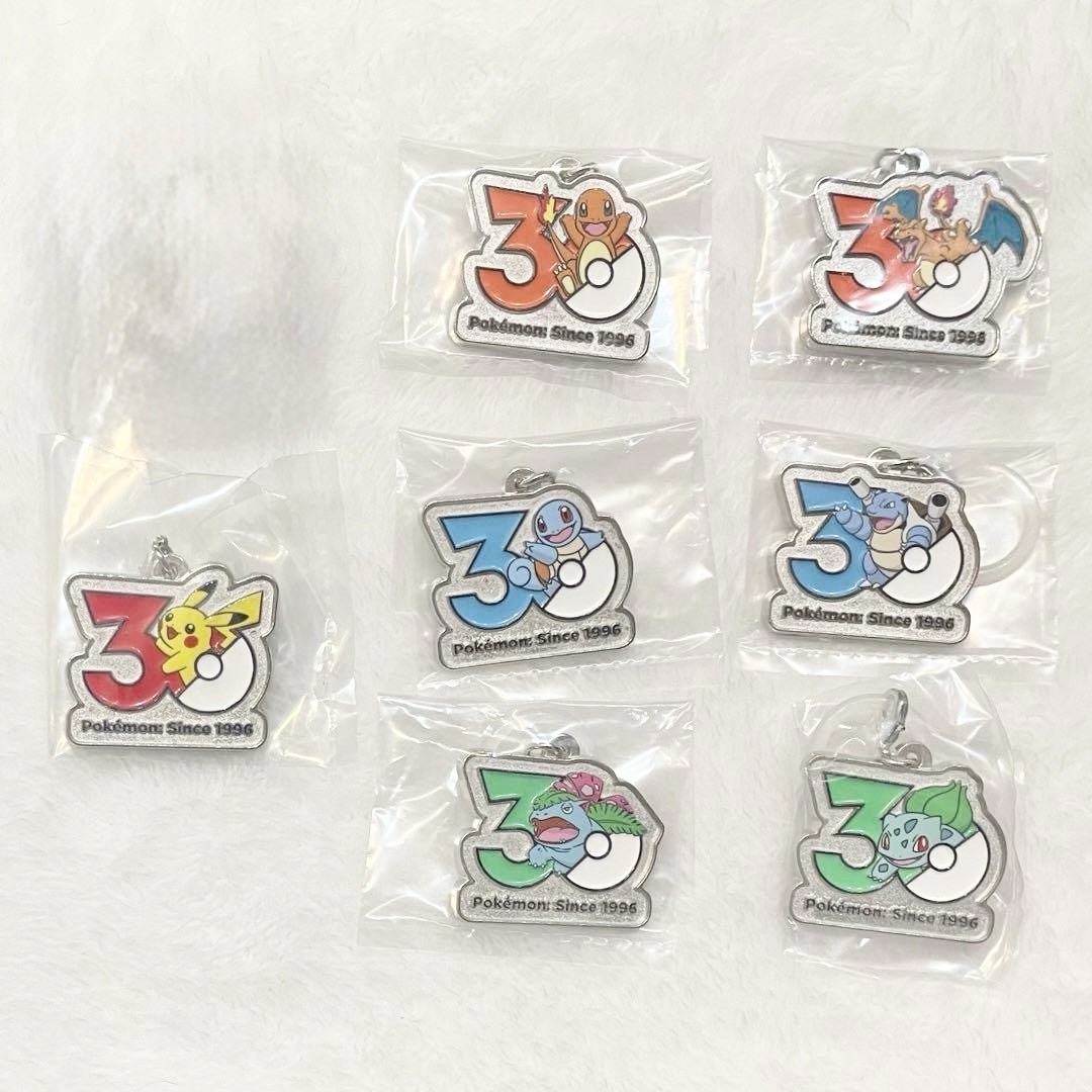 Pokemon 30th Anniversary Metal Charm Mascot Complete Set Keychain