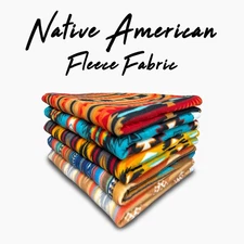Native American Print Fleece Fabric - 60" Wide - Sold by The Yard & Bolt