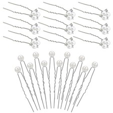18 18 Pcs Pearl Hair Clips Wedding Hair Accessories Pearl Bobby Pins for Brid...
