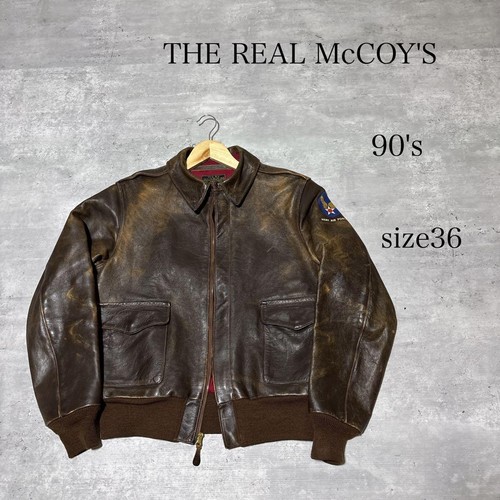 The Real McCoy's, The Real McCoy's A-2 Leather Flight Jacket Vintage 90s Horsehide Sz36