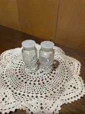 Vintage Upjohn Embossed Clear Glass Bottles Set of 2