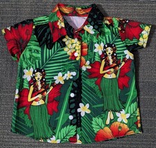 Toddler Hawaiian Shirt Kids Aloha Luau Hawaii Snap Hula No Tag READ