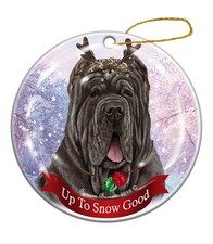 Holiday Pet Gifts Neapolitan Mastiff Tawny Crop Dog Porcelain Christmas Ornament