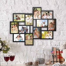 12-Photo Picture Frame Collage - Multi-Picture Wall-Mounted Display Gallery