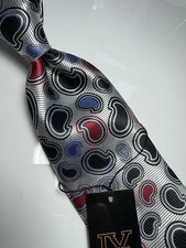 NWT VERSE 9 MULTI COLOR PAISLEY STYLE PRINT SILK DESIGNS NECK TIE & HANKY