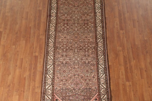 Geometrisch Braun Wolle Läufer Teppich 4x10 Handgeknüpft Vintage Traditionell Nomadenteppich - Bild 4 von 21