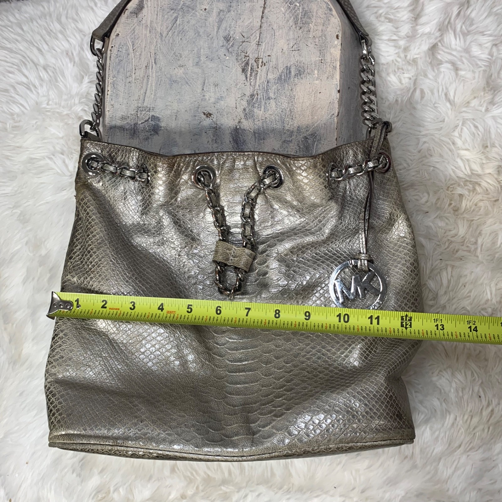 Michael Kors Frankie Python Embossed Leather Draw… - image 21