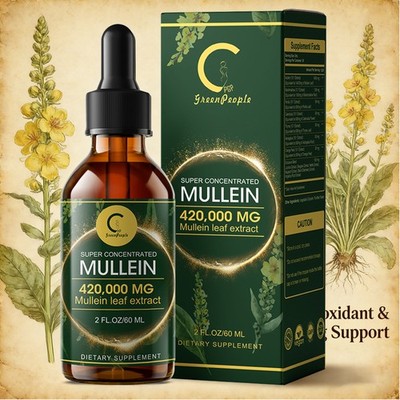 Mullein Drops   7-Herb Lung Cleanse & Immune Support with Elderberry   2oz
