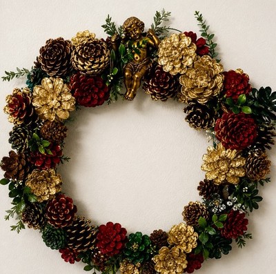 Holiday And Any Special Occasion Hand Crafted  Pinecone Wreaths  Made To Order
