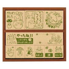 NEW My Neighbor Totoro Wooden Seal Stamp Set 11 pieces Studio Ghibli from Japan