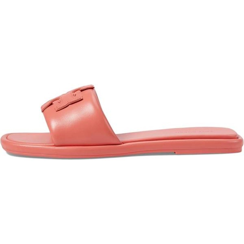 Tory Burch Double T Sport Leather Slide Coral Crush 160910 US 6 NEW Orange Luxe thumbnail 2