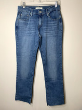 Levis 505 Jeans Womens 8 Blue 29X30 Straight Leg Denim Mid Rise