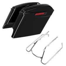 Hard Saddlebags &Conversion Bracket Fit For Harley Dyna Low Rider Fat Bob 08-17