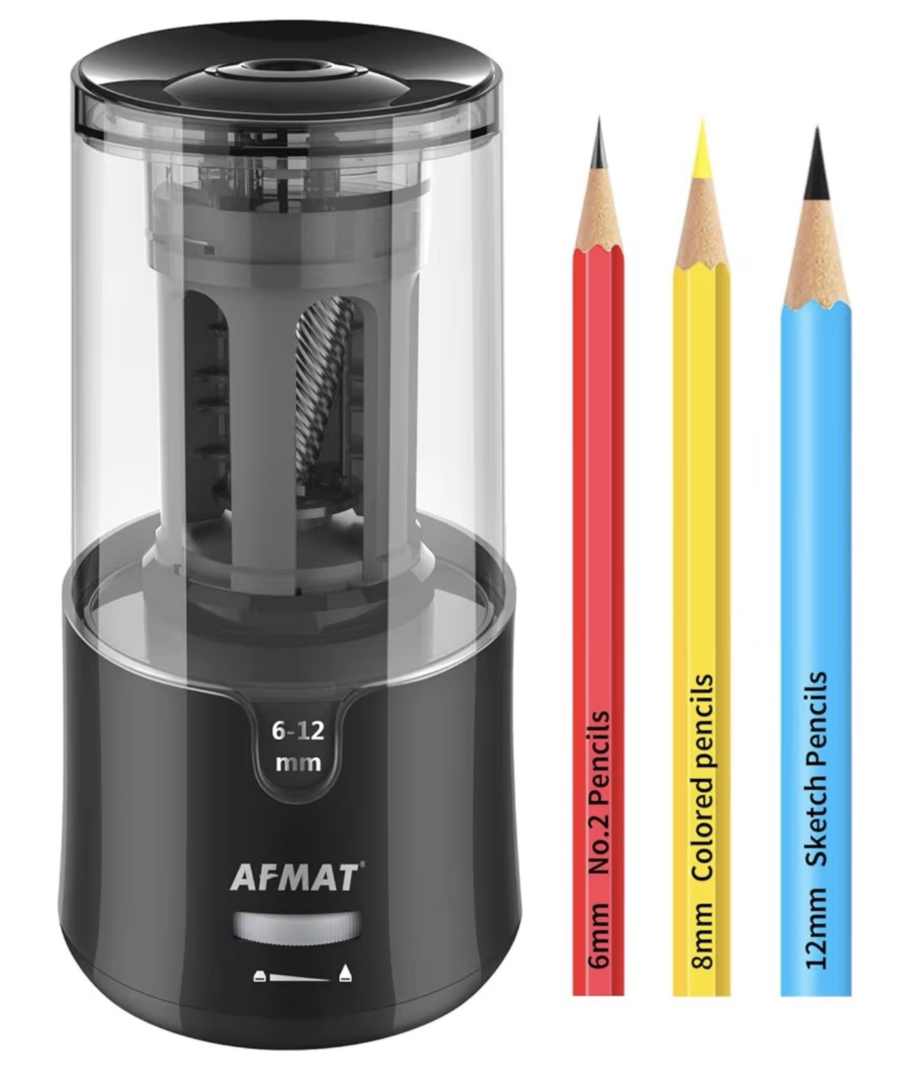 AFMAT Electric Pencil Sharpener Auto Stop Fast for No.2 & Colored Pencils