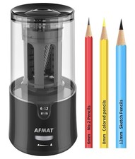 AFMAT Electric Pencil Sharpener Auto Stop Fast for No.2 & Colored Pencils