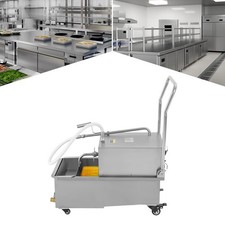 55L Fryer Oil Filter Cart Machine Commercial Kitchen Oil Filtration System