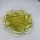 Fenton Swirl Art Glass Mid Century Uranium UV GLOW 1960 Glasswear Yellow Green