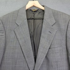 Brooks Brothers Brooksease Blazer Mens 40R Gray Glen Plaid Wool 2 Button Vintage