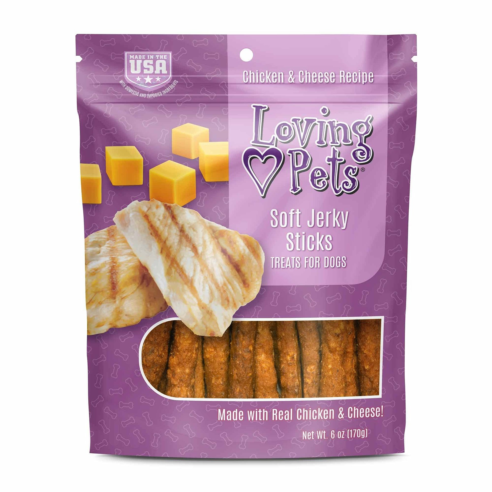 Loving Pets Soft Chew Jerky Dog Treats Chicken Cheese Made In Usa 6 Ounce