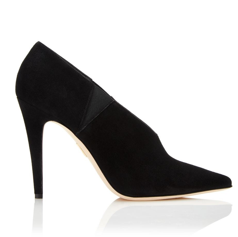 Tamara Mellon Black Suede League Pumps 105mm Heels $495 NEW