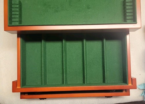 Vintage REED & BARTON Cherry Provincial Grande Silverware Chest with 2 Drawers - Picture 12 of 20