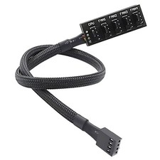 PWM Fan Hub, PC CPU Cooling 4 PIN/3PIN Power Fan Extension Cable Hub Splitter...