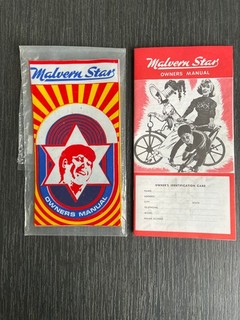 Vintage 1950/60's Malvern Star Owners Manual with protective cover
